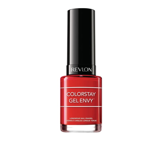 Revlon Colorstay Gel Envy Vernis à Ongles Longue Tenue dans une Bouteille en Verre Transparent avec Vernis Gel Rouge Vif et un Grand Capuchon Noir Mettant en Vedette le logo Revlon, Formulé pour une Résistance Longue Tenue et une Finition Gel de Qualité Salon, Convient à une Couleur d'Ongles durable.