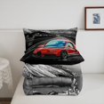 thumbnail image 4 of YST Ensemble de Douillette Voiture de Course Grand Lit Cool Vitesse Voiture Literie pour Adultes Hommes Femmes Voiture de Course Sport Extrême Literie Ensembles de Douillette Véhicule Automobile Gris Rouge Route Décor de Chambre Couette, 4 of 5