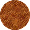 thumbnail image 1 of Ahgly Company Tapis d'Intérieur Ronds Transitionnels Lavables à la Machine Orange Rouge Orange, 4 Pieds Rond, 1 of 7