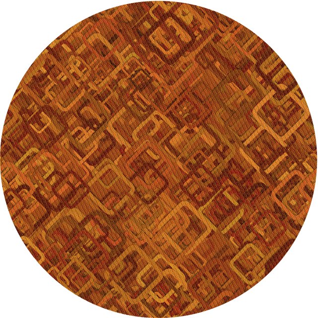 Ahgly Company Tapis d'Intérieur Ronds Transitionnels Lavables à la Machine Orange Rouge Orange, 4 Pieds Rond