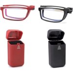nipocaio 2 Pairs TR90 Blue Light Blocking Reading Glasses, Foldable Reading Glasses with Case, +200