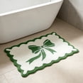 thumbnail image 4 of Flocked Velvet Bath Mat with Bow Design | Soft Plush Absorbent Shower Rug for Bathtub | Non-Slip Latex Backing Quick Dry Floor Mat for Bathroom | Washable Microfiber Runner for Sink, Tub, Doorway, 4 of 6