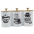 thumbnail image 1 of Tnarru 3 Pieces Kitchen Canisters Set Coffee Tea Sugar Containers Iron Modern Organizer Decorative Dustproof Lids Storage Containers White, 1 of 8