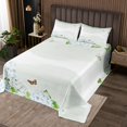 thumbnail image 2 of YST Spring Theme Queen Coverlet Set Chic Flower Quilt Set, Hydrangea Floral Bedspread Set Girly Butterfly Bedding Set, Beige White Bed Quilt Lightweight 3pcs with 2 Pillow Case, 2 of 3