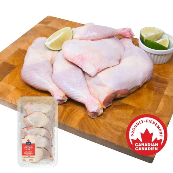 Quarts arrières de cuisse de poulet Maple Leaf, 4-5 Cuisse avec dos, 1.28 - 1.87 KG