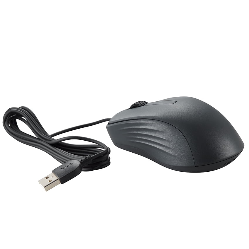Onn 3-Button Wired USB Mouse with Scroll Wheel - Black