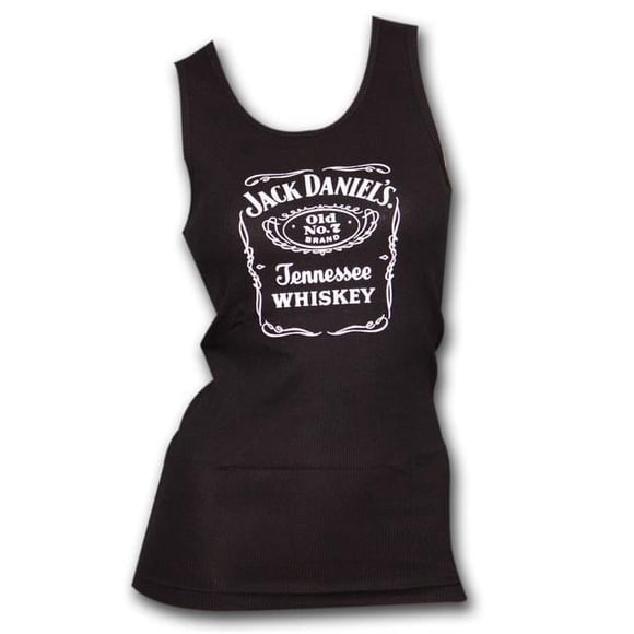 Jack Daniels 18008-Large Jack Daniels Old No.7 Label Womens Ribbed Tank Top - Large