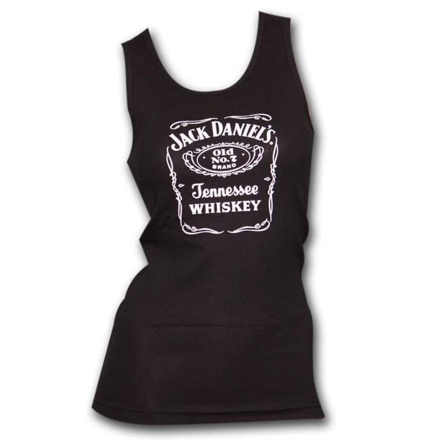 Jack Daniels 18008-Large Jack Daniels Old No.7 Label Womens Ribbed Tank Top - Large