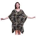 thumbnail image 1 of Bimba Feuilles Femmes Court Plage Caftan Tenue de Plage Bikini Couvre-Maillot Robe Midi-TG-3X, 1 of 5