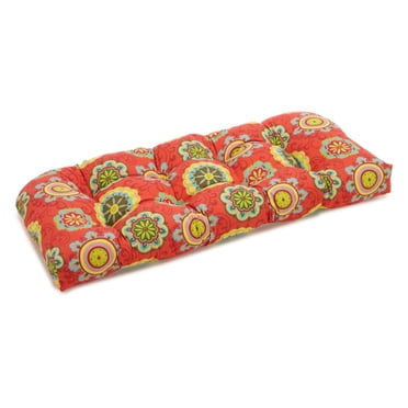 Blazing Needles REO Outdoor Spun Poly Loveseat Patio Bench Cushion - 42 x 19 in.