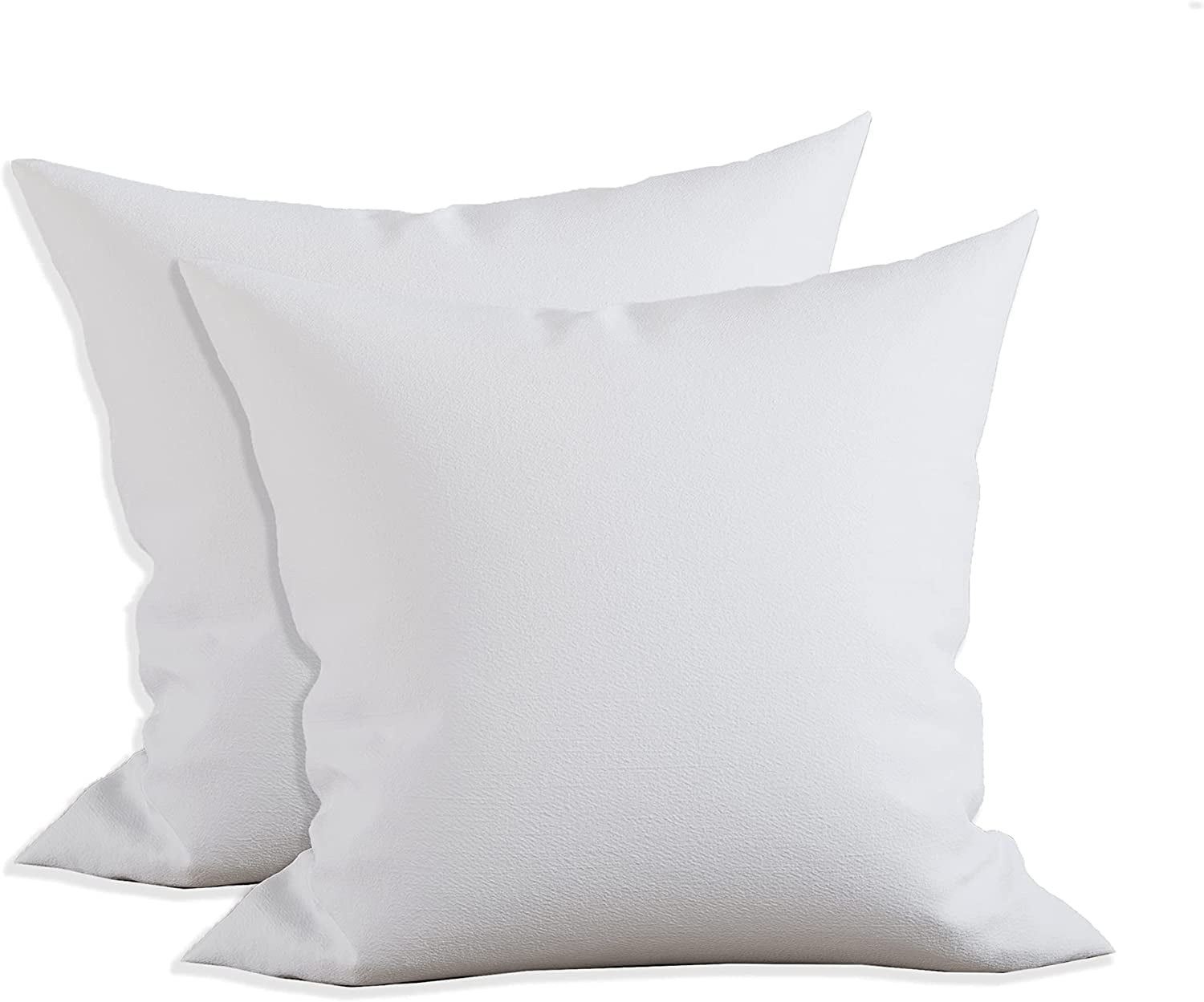 Mocassi 2-PACK Pillow Inserts 18 x 18 inch - Poly-Cotton Shell with Siliconized Fiber Filling - Squared Decorative Pillows for Couch and Bed, Made in USA, 18 x 18 inch