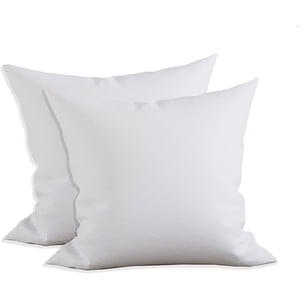 Mocassi 2-PACK Pillow Inserts 18 x 18 inch - Poly-Cotton Shell with Siliconized Fiber Filling - Squared Decorative Pillows for Couch and Bed, Made in USA, 18 x 18 inch