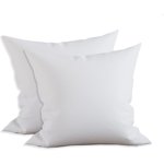 Mocassi 2-PACK Pillow Inserts 18 x 18 inch - Poly-Cotton Shell with Siliconized Fiber Filling - Squared Decorative Pillows for Couch and Bed, Made in USA, 18 x 18 inch