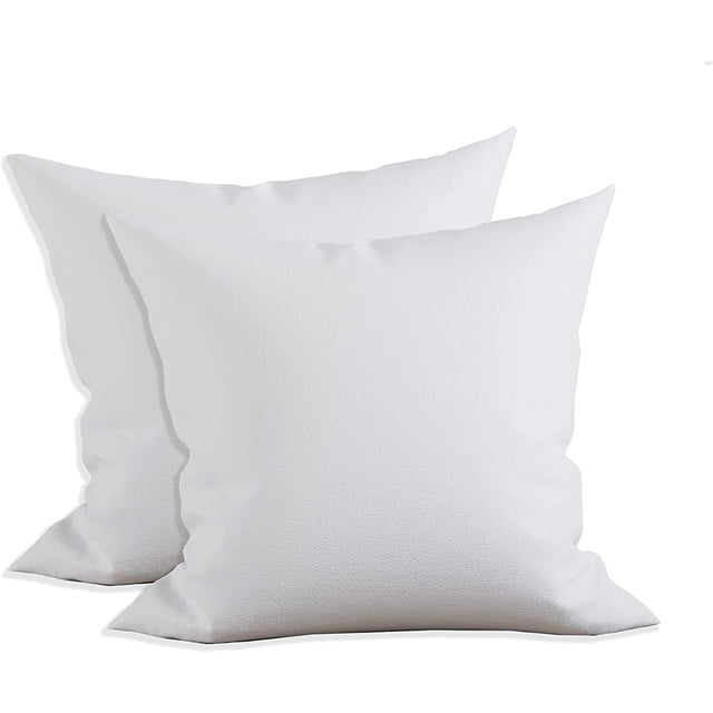 Mocassi 2-PACK Pillow Inserts 18 x 18 inch - Poly-Cotton Shell with Siliconized Fiber Filling - Squared Decorative Pillows for Couch and Bed, Made in USA, 18 x 18 inch