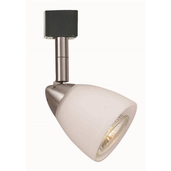 Benjara BM224647 Metal Track Light with Interchangeable Round Glass Shade, Silver & White