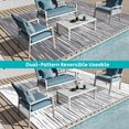 thumbnail image 3 of Findosom Tapis d'Extérieur Imperméable 9'x12 Pieds à Rayures, Tapis de Paille en Plastique Pliable et Réversible, Grand Tapis de Patio pour Extérieur, Véhicule Récréatif, Patio, Arrière-Cour, Terrasse, Pique-Nique, Plage, Camping Gris, 3 of 6
