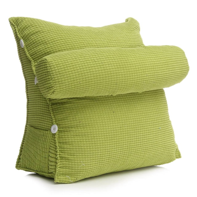 Coussin de Soutien Ajustable, Appui-Tête Dossier en Coton et Lin Coussin Triangulaire en Coin pour le Dos Coussins Lombaires Canapé Chaise de Bureau Lecture Lit Oreiller de Repos Coussin Décoratif