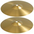 thumbnail image 4 of OULII Ensemble de 2 Cymbales en Laiton Doré pour Batterie Jazz Accessoires de Batterie Ronde 10 Po, 4 of 6