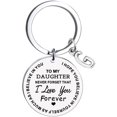 thumbnail image 1 of CHUANK Clearance To My Daughter Message Keychain Stainless Steel Initial Last Name 26 Letter Family Inspirational Keychain Gift, 1 of 2