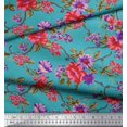 thumbnail image 2 of Soimoi Silk Fabric Leaves & Floral Print Fabric by Yard 42 Inch Wide, 2 of 3