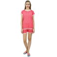 thumbnail image 2 of Bimba Ensemble de Pyjama en Dentelle à Boutons Pêche pour Femmes, Chemise de Nuit en Rayonne et Short, Robe-18, 2 of 9