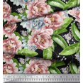 thumbnail image 2 of Soimoi Green Rayon Fabric Leaves & Floral Print Fabric by Yard 56 Inch Wide, 2 of 3