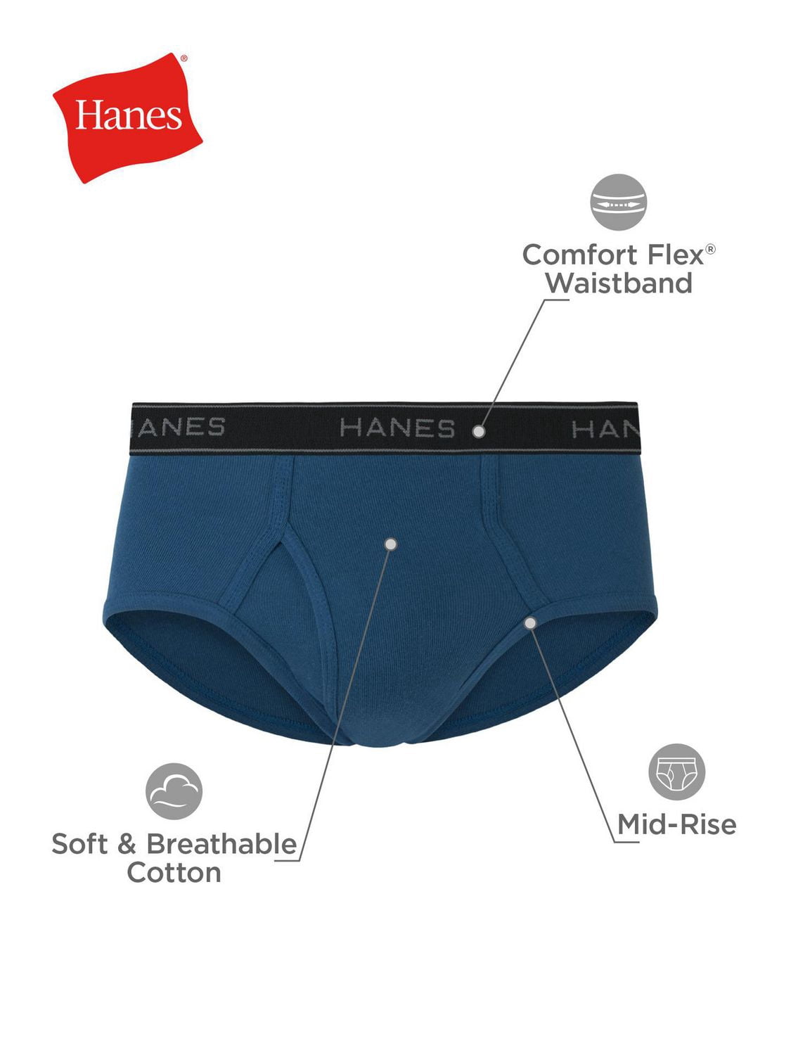 Hanes Men's Comfort Flex Mid-Rise Briefs