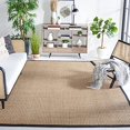 thumbnail image 1 of Safavieh Natural Fiber Collection NF114C Border Basketweave Seagrass Area Rug, 8' x 8' Square, Black, 1 of 6