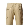 thumbnail image 4 of Mens Shorts Casual Solid Color Pocket High Waist Drawstring Knee Length Shorts Pants with Multi Pockets, 4 of 5