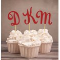 thumbnail image 1 of Darling Souvenir| Custom Initials Wedding Cupcake Toppers| Personalized Party Dessert Decorations - Pack Of 20, 1 of 3