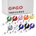 thumbnail image 1 of GOGO 50 PCS Retractable Badge Reel Name Tag Holder Reel Key Clip-Solid Assorted-100 pcs, 1 of 8