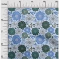 thumbnail image 2 of oneOone Viscose Jersey Medium Blue Fabric Floral Retro Craft Projects Decor Fabric Printed By The Yard 60 Inch Wide, 2 of 5