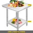 thumbnail image 4 of VEVOR Stainless Steel Work Table 24 x 24 x 32 Inch Commercial Kitchen Prep & Work Table Heavy Duty Prep Worktable Metal Work Table with Adjustable Feet for Restaurant, Home and Hotel, 4 of 9
