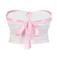 thumbnail image 4 of Bandeau Bandeau d'Été Blanc Sans Manches à Épaules Dénudées avec Nœud pour Femmes, 4 of 9