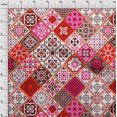 thumbnail image 4 of oneOone Silk Tabby Maroon Fabric Abstract Traditional Sewing Material Print Fabric By The Yard 42 Inch Wide, 4 of 4