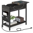 thumbnail image 1 of VASAGLE Side Table with USB Ports & Power Outlets, Flip Top End Table with Charging Station, Ebonized Oak Finish and Black, 1 of 6