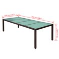 thumbnail image 4 of vidaXL 11 Piece Outdoor Dining Set with Cushions Poly Rattan Brown, 4 of 4