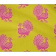 thumbnail image 4 of oneOone Cotton Flex Fabric Peacock Block Printed Fabric 1 Yard 40 Inch Wide, 4 of 4