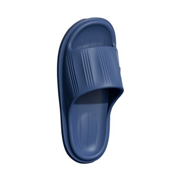 Shower Shoes for Mens and Womens Thick Sole Stripe Solid Color Soft Non Slip Comfortable House Bathroom EVA Slides Slippers Blue