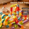 thumbnail image 3 of Electric Train Set Flexible Race Track, 81 PCS Click Rail Track Toy, Gravity-Defying 3D Embedded Layouts & Motorized Car, Click Rail Electric Train Track Set, STEM Learning Gift, 3 of 5