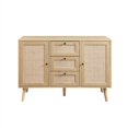 thumbnail image 4 of Buffet 3 Tiroirs en Bois Massif et Rotin 47 Pouces - Naturel, 4 of 5