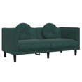 thumbnail image 3 of vidaXL 3 Piece Sofa Set with Pillows Dark Green Velvet, 3 of 5