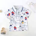 thumbnail image 2 of MIASHUI Chemises Garçons Imprimé Dessin Animé Manches Courtes Boutonnées, Blanc, 2-3 Ans, 2 of 9