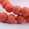 thumbnail image 2 of Angelstones Bracelet Extensible en Perles Rondes de 8 mm en Corail Teinte Orangerouge 7 Pouces, 2 of 2