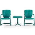 thumbnail image 3 of Crosley Furniture Ridgeland Ensemble de Conversation en Métal Rond de 22 Po, 3 Pcs, Turquoise, 3 of 7