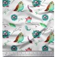 thumbnail image 1 of Soimoi Rayon Fabric Nest,Feather & Artistic Bird Decor Fabric Printed Yard 56 Inch Wide, 1 of 3