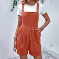 thumbnail image 2 of hoksml Women Overalls Solid Color Pocket Button Sleeveless Jumpsuit Pleated Bodysuit Playsuit Summer Rompers 2025 on Clearance, 2 of 6
