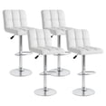 thumbnail image 1 of Costway Modern Swivel Bar Stools Set of 4 with Heavy-duty Metal Base & Footrest Back White, 1 of 9