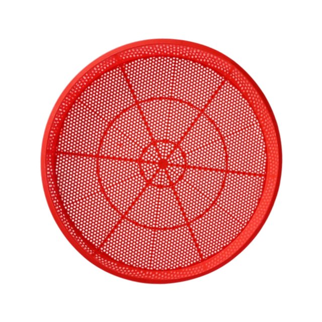 jinwen Red Round Sieve Flexible Portable Drying Rack for Outdoor Garden Fruits 4mm Hole Diameter