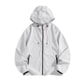 thumbnail image 1 of Maqroz Veste de Soleil pour Homme UPF 50++ à Capuche à Fermeture Éclair Intégrale Protection UV SPF Rafraîchissante Légère avec Poches Été Ajustable Séchage Rapide Veste de Sport de Piste Randonnée Pêche Plein Air Gris m, 1 of 4